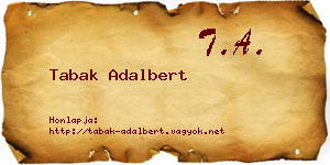 Tabak Adalbert névjegykártya
